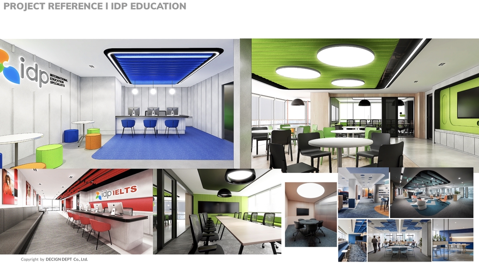 รับออกแบบตกแต่งภายในสำนักงาน IDP Education โมเดิร์น