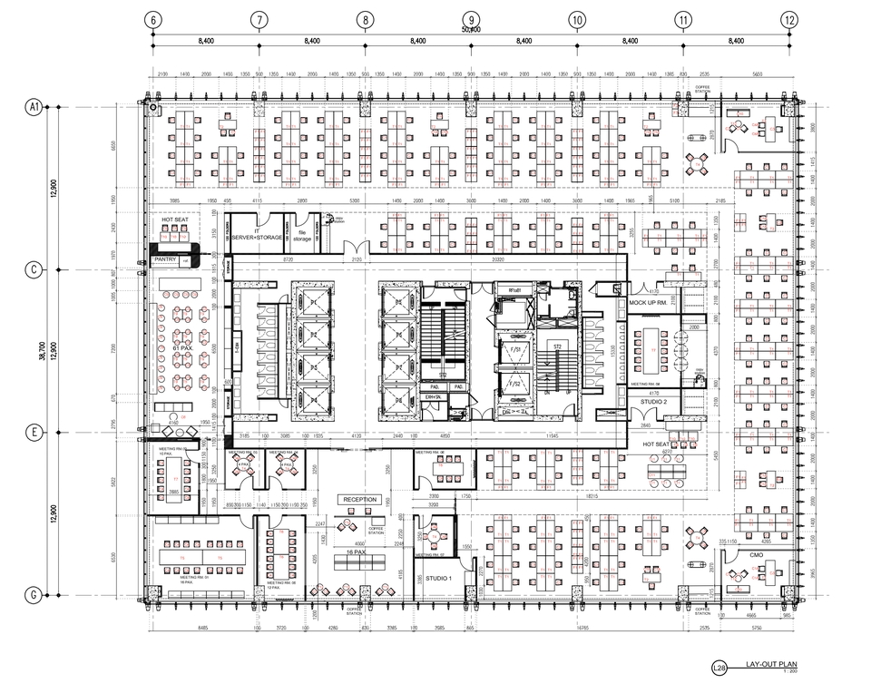 ออกแบบออฟฟิศทันสมัย พื้นที่ทำงานสำนักงาน แบบแปลนอาคาร