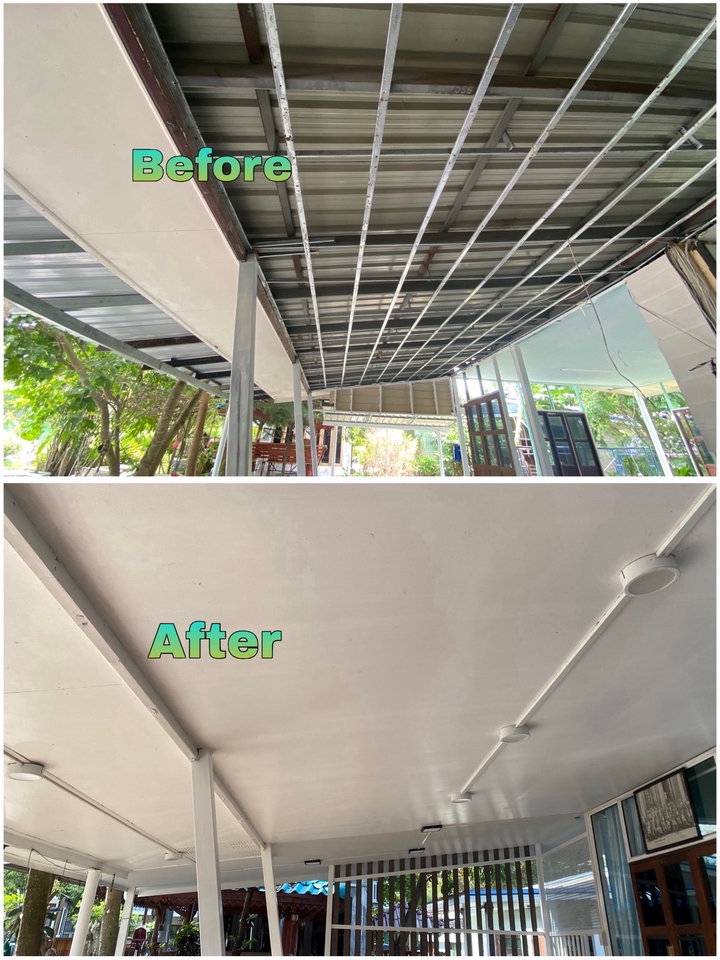 ภาพก่อน-หลังการติดตั้งฝ้า