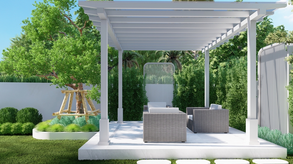 รับออกแบบสวนสวยสไตล์โมเดิร์น จัดสวนบ้านพักอาศัย งบประมาณเหมาะสม