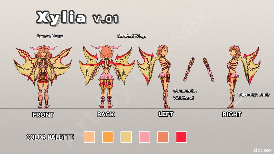 รับวาดรูปตัวละคร Xylia v.01 ดีไซน์โมเดล 3D อนิเมะ ภาพประกอบคาแรคเตอร์ เกม การ์ตูน