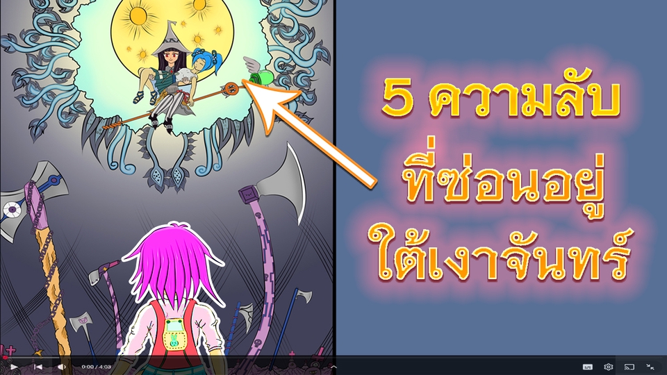 รับวาดภาพประกอบแฟนตาซีแม่มดกับเด็กภายใต้แสงจันทร์ สไตล์อนิเมะ