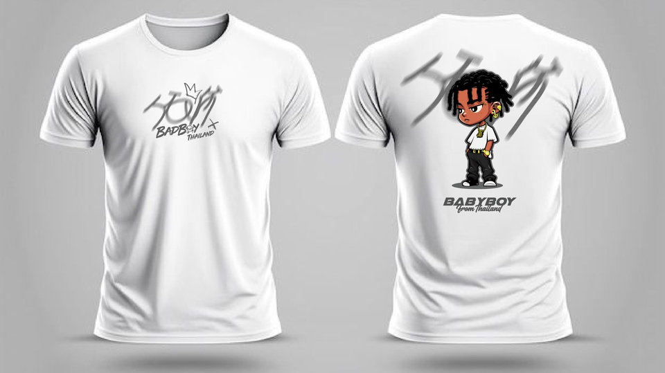 รับสกรีนเสื้อยืดลายBabyBoy งานสกรีนคุณภาพ