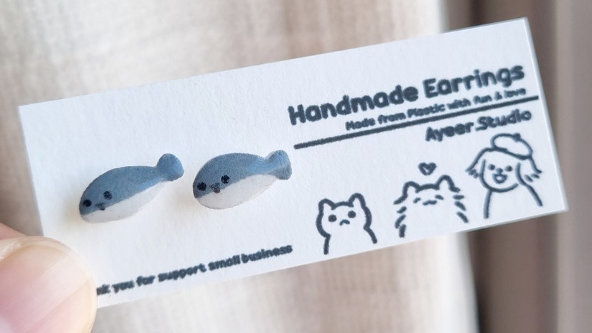 Art & Craft  - ต่างหูจิ๋ว custom แบบเจาะ stud earrings 3 คู่ - 2