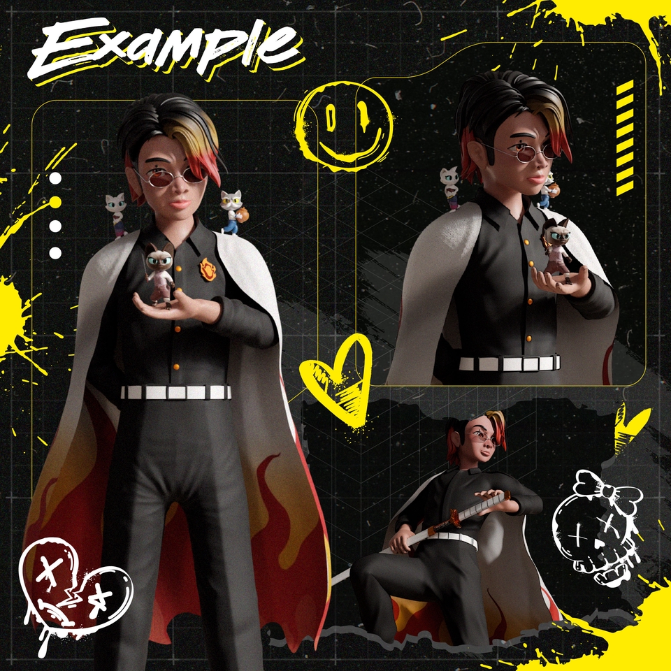 รับปั้นโมเดล3Dตัวละครอนิเมะ พร้อมสินค้า