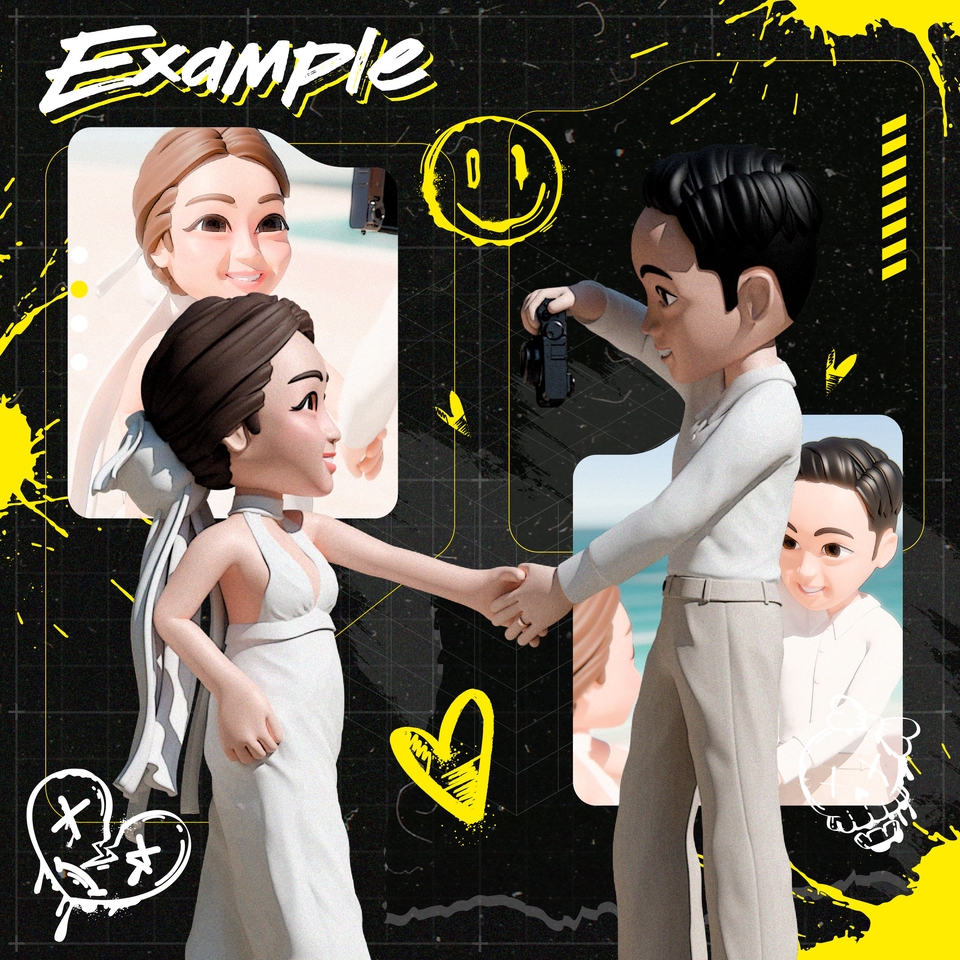 รับปั้นโมเดล3D คู่รัก น่ารัก โมเดลสินค้า