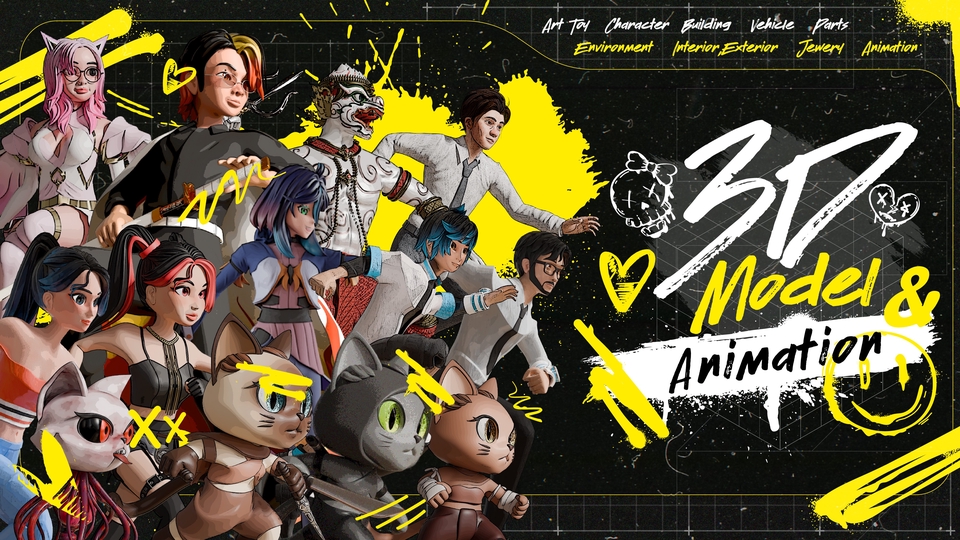 รับทำโมเดล3Dและแอนิเมชั่น โมเดล3มิติ ตัวละคร สินค้า
