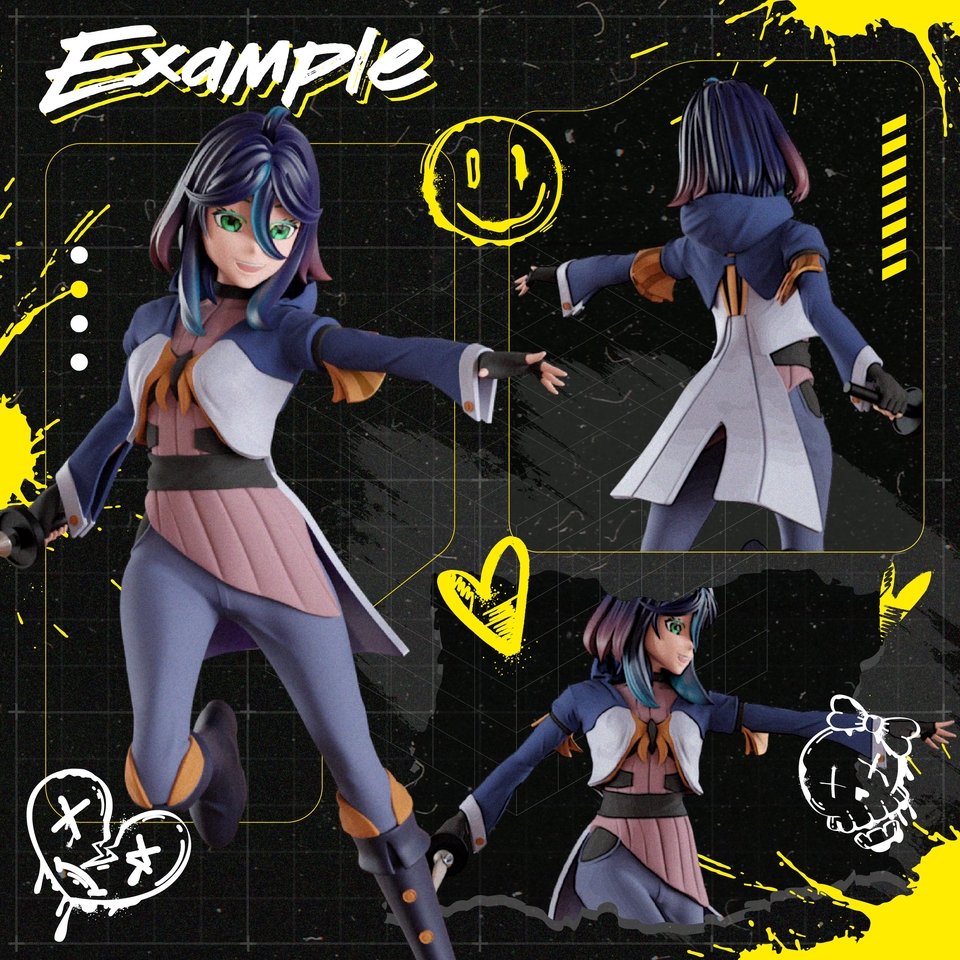 รับทำโมเดล3D ตัวละครหญิง แบบต่างๆ