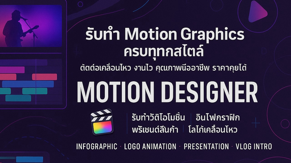 รับทำโมชั่นกราฟิกคุณภาพสูง งานไว ราคาถูก