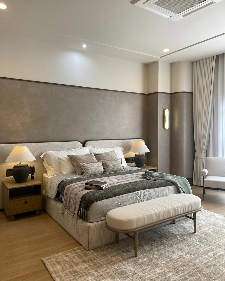 ออกแบบตกแต่งภายในห้องนอนหรูหรามาตรฐานระดับสูง