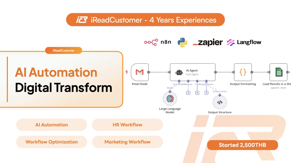 รับทำ AI Automation - สร้าง AI Automation, AI Workflow, ทำ Digital Transform, รับพัฒนา AI, Prompt AI, N8N - 2
