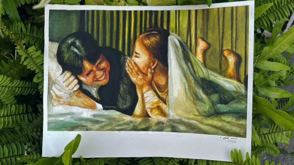 รับวาดภาพเหมือน สีน้ำ คู่รัก ภาพประกอบ