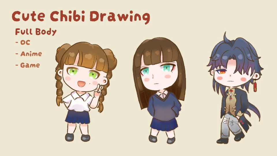 Chibi drawing for OC, Anime, Game