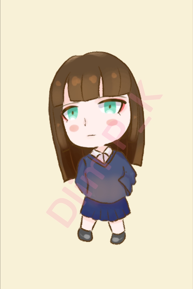 วาดแฟนอาร์ตการ์ตูนน่ารัก สาวผมน้ำตาล สไตล์เกาหลี