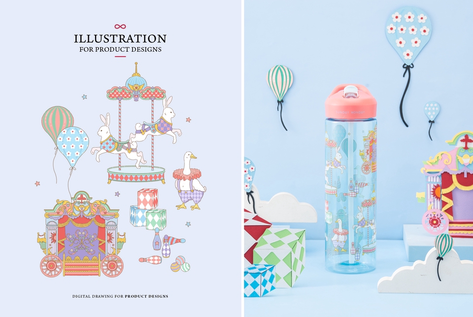 วาดภาพประกอบสำหรับสื่อสิ่งพิมพ์, Packaging, Presentation, ลายผ้า, อาหาร, เครื่องดื่ม เป็นต้น