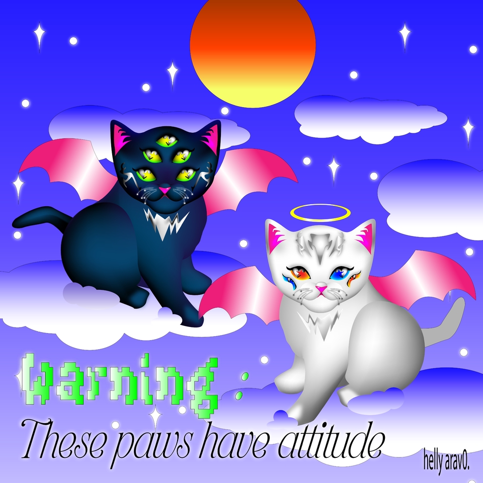 วาดภาพประกอบแมว ภาพประกอบดิจิตอล ภาพประกอบการ์ตูน