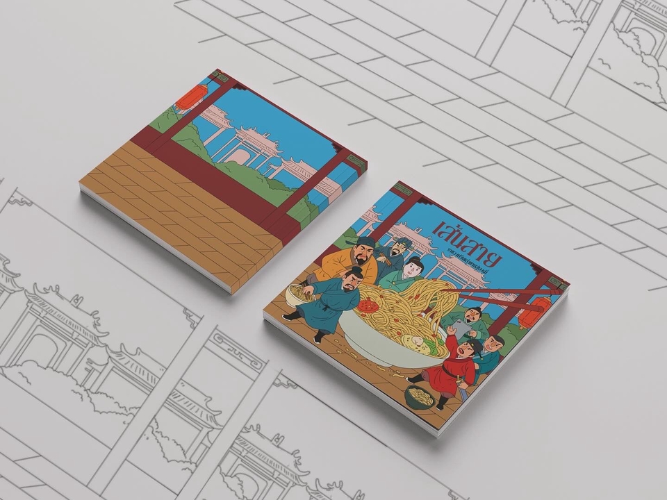 ออกแบบเมนูอาหารและโบรชัวร์สวยๆ สไตล์จีน ลายเส้นน่ารัก