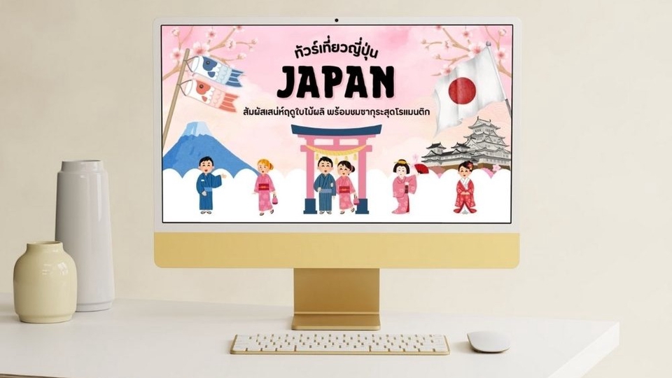 รับทำพรีเซนเทชั่นญี่ปุ่นสวยงาม  ผลงานวิชาการ