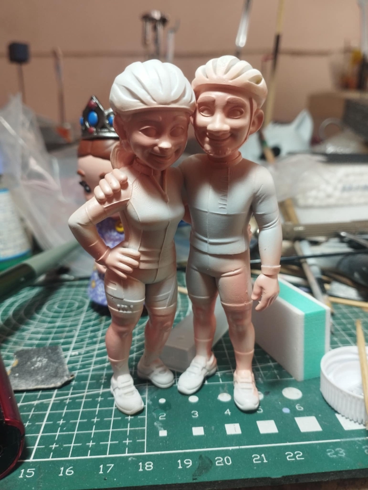 รับผลิต Art Toy โมเดลตัวการ์ตูนนักปั่นจักรยาน 3 มิติ รับทำฟิกเกอร์ รับปั้นดิน ตามสั่ง