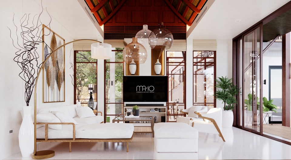 รับออกแบบตกแต่งภายในบ้านสไตล์โมเดิร์นหรูหรา