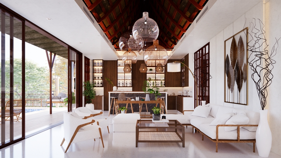 รับออกแบบตกแต่งภายในบ้านสไตล์โมเดิร์น บ้านพักตากอากาศ