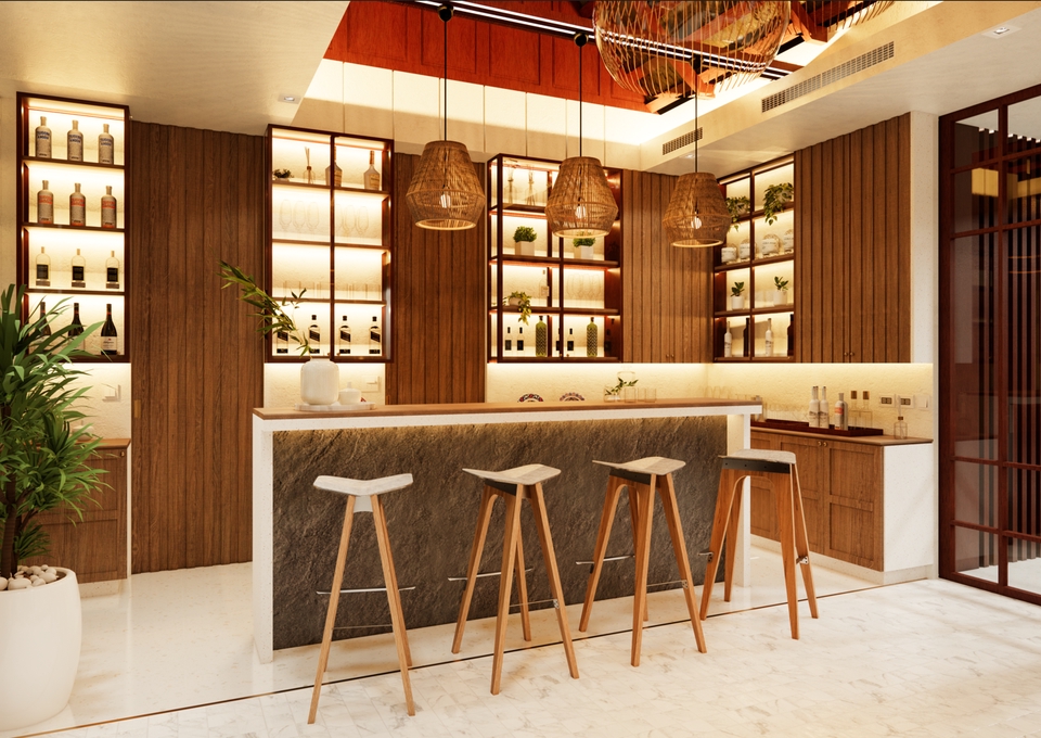 รับออกแบบตกแต่งภายในร้านอาหาร บาร์สไตล์โมเดิร์น