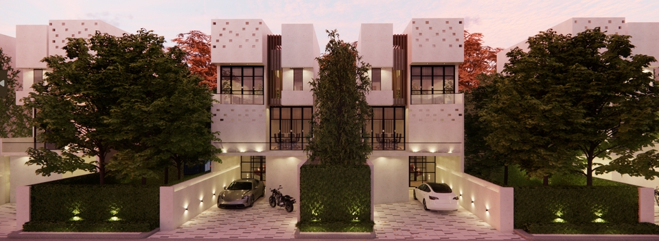 รับออกแบบบ้านโมเดิร์นสองชั้น ออกแบบตกแต่งภายในสวยหรู