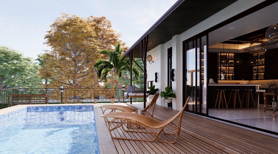 รับออกแบบบ้านและตกแต่งภายในพร้อมสระว่ายน้ำ แบบบ้านสวยหรู