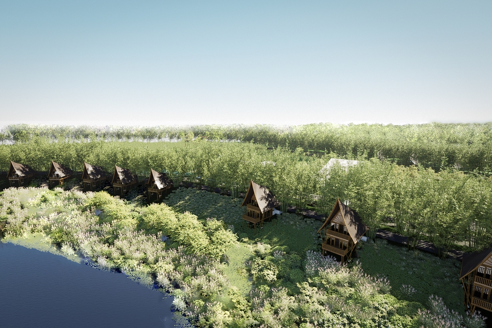 3D Perspective - รับขึ้นโมเดล 3D + Render Perspective ภายนอกอาคาร - 4