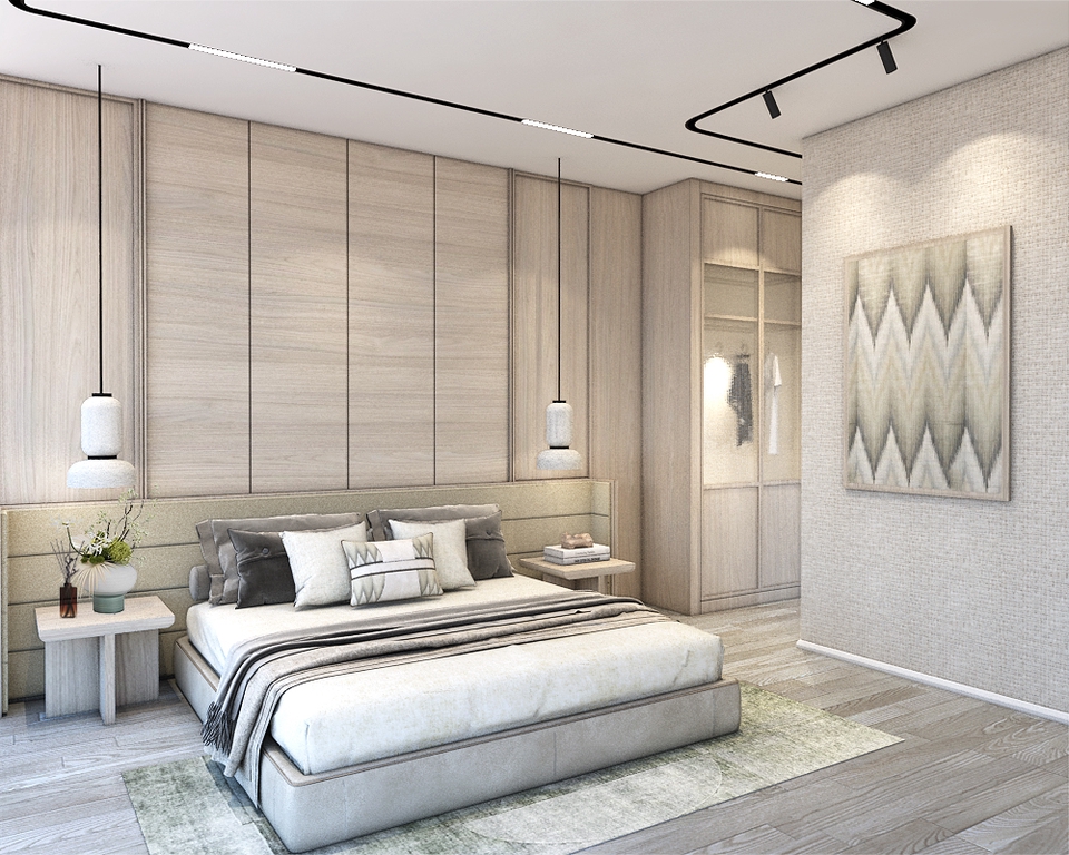 รับออกแบบตกแต่งภายในห้องนอนสไตล์โมเดิร์น เรียบง่าย หรูหรา พ