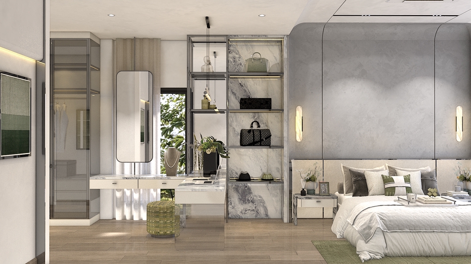 รับออกแบบตกแต่งภายในห้องนอนสไตล์โมเดิร์น พร้อมเฟอร์นิเจอร์สวยหรู