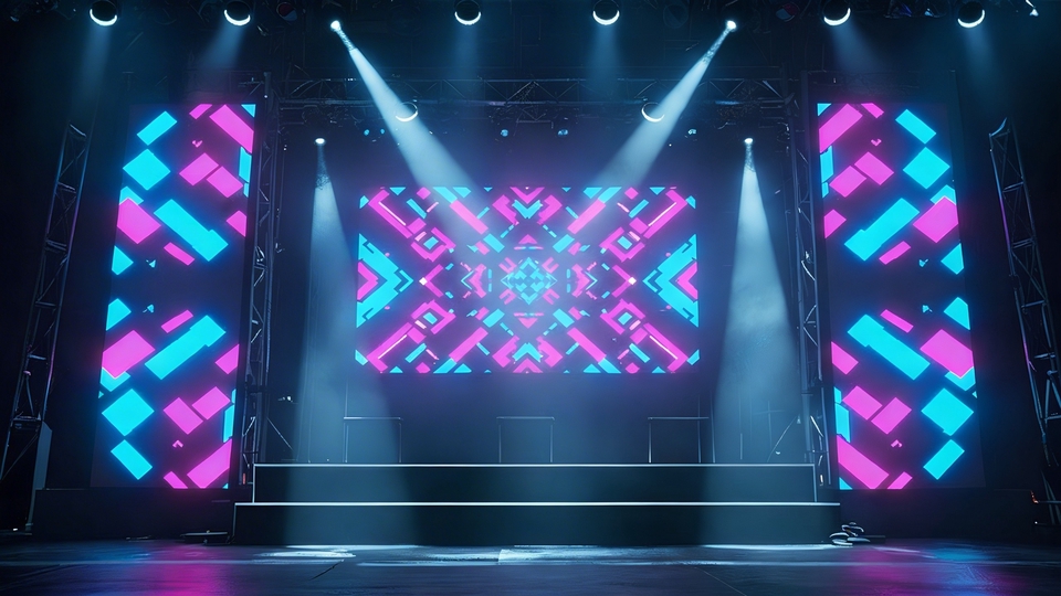 รับทำ motion graphic ที่ฉากเวทีคอนเสิร์ตสวยงาม มีกราฟิกเคลื่อนไหวสีสันสดใสแบบโมเดิร์น