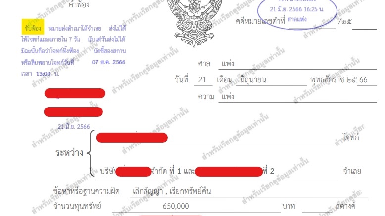 ทนายความ - คดีความ ทนายความ คดีแพ่ง-อาญาและคดีอื่นๆ โนติส ฯลฯ - 6