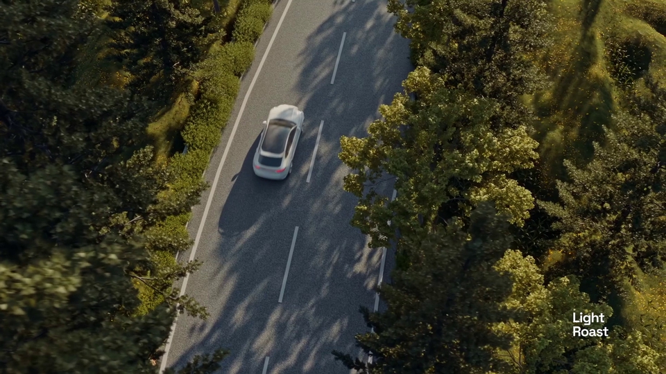 ออกแบบ perspective มุมสูง รถบนถนน