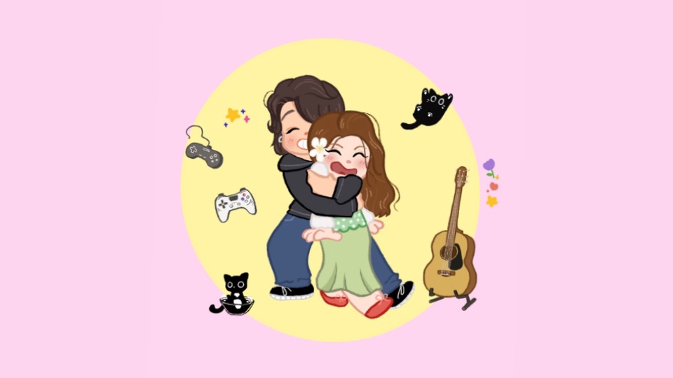 รับวาดการ์ตูนคู่รักสไตล์จิบิ น่ารัก พร้อมสัตว์เลี้ยงและของสะสม