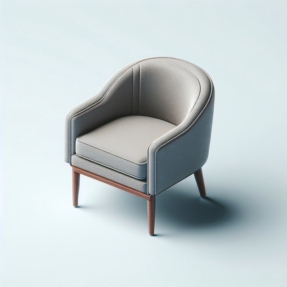 รับปั้นโมเดล3D เก้าอี้ผ้าสีเทา โมเดลสินค้า