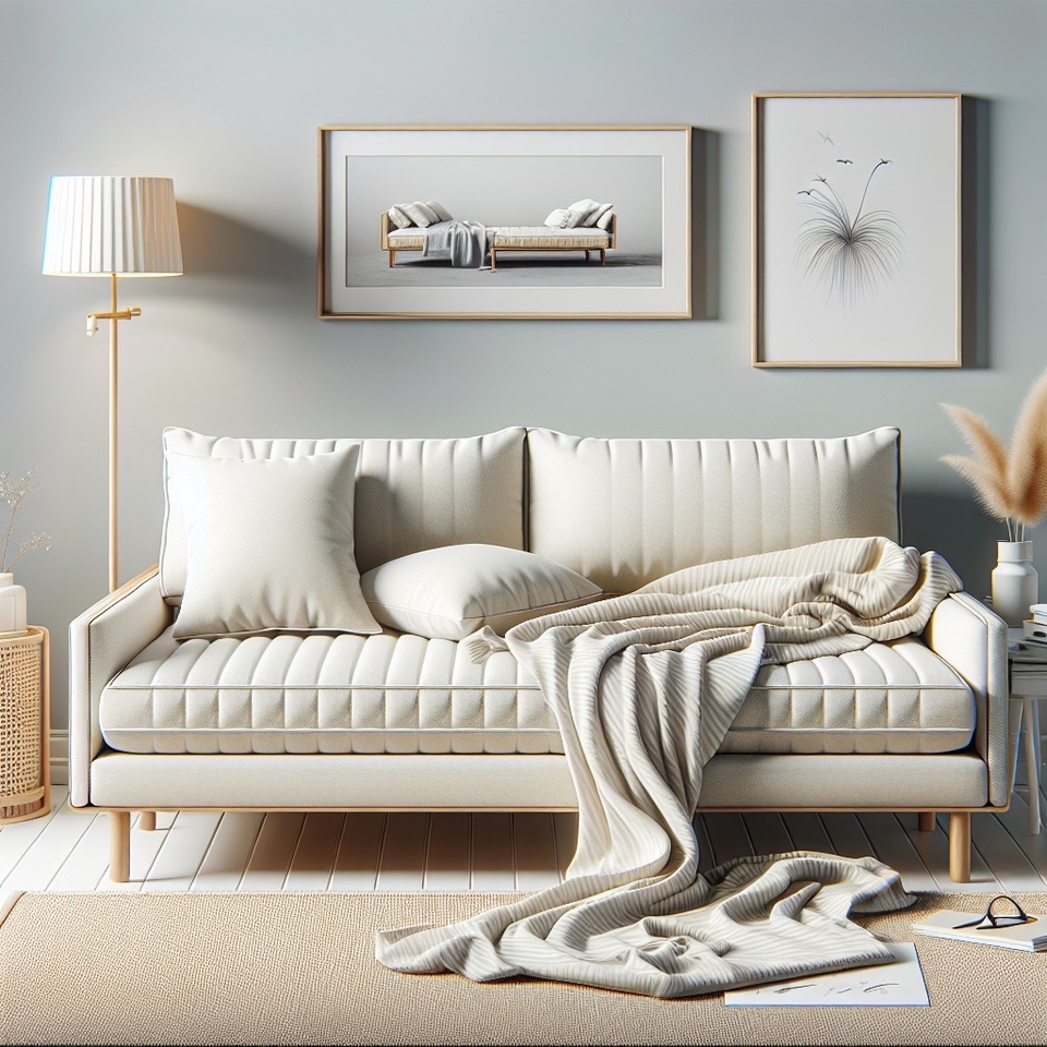 รับทำโมเดล3Dเฟอร์นิเจอร์ โซฟาขาวสวยงาม