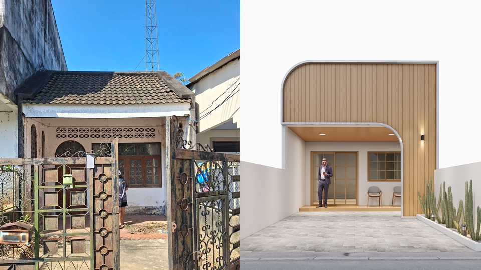 รับออกแบบบ้าน3D perspective ก่อนหลังปรับปรุง