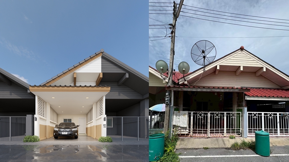 ออกแบบบ้าน3D perspective ก่อนหลังรีโนเวท