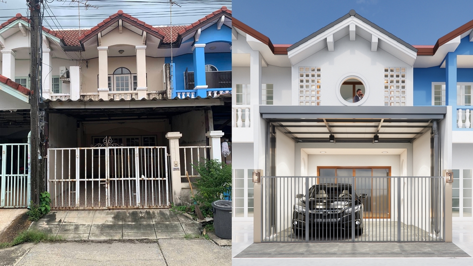 รับออกแบบบ้าน3D perspective ก่อนหลังปรับปรุง