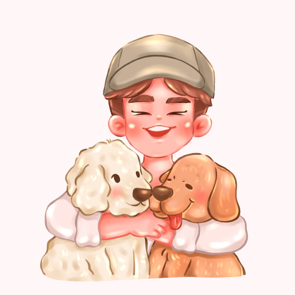 รับวาดการ์ตูนน่ารัก พร้อมสัตว์เลี้ยง สไตล์มินิมอล