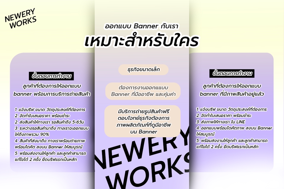 ออกแบบแบนเนอร์เว็บไซต์และโซเชียลมีเดีย บริการมืออาชีพ