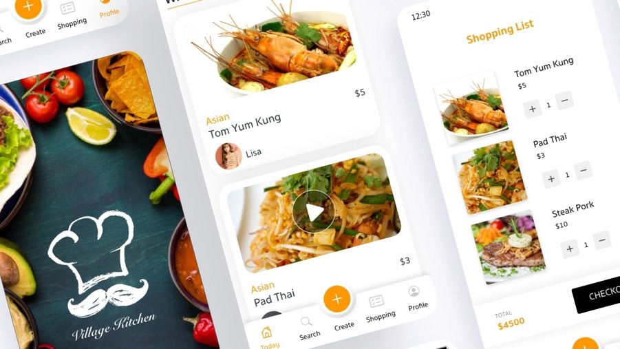 ออกแบบแอพอาหารไทย UI UX สวยงาม