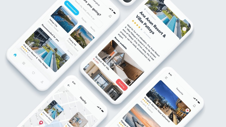 ออกแบบ UIUX แอพพลิเคชั่นจองโรงแรม