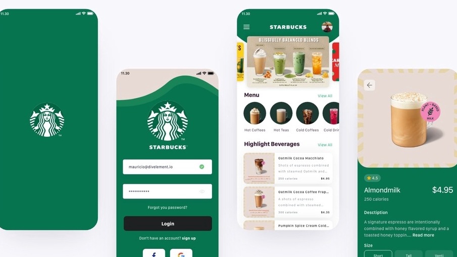 ออกแบบแอพStarbucks UI UX สวยงาม