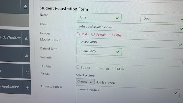 ตัวอย่างกรอกฟอร์มในเว็ปไซต์อัตโนมัติ