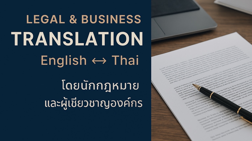 แปลเอกสาร กฎหมาย ธุรกิจ และเนื้อหาทั่วไปอย่างมืออาชีพ EN–TH