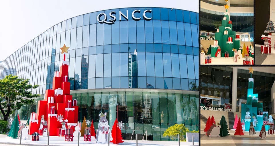 รับจัดบูธงานอีเว้นท์คริสต์มาส QSNCC ตกแต่งบูธสวยงาม