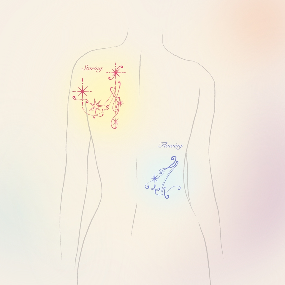 ออกแบบลายสักผู้หญิง ลายสักดาวสวยๆ สไตล์มินิมอล