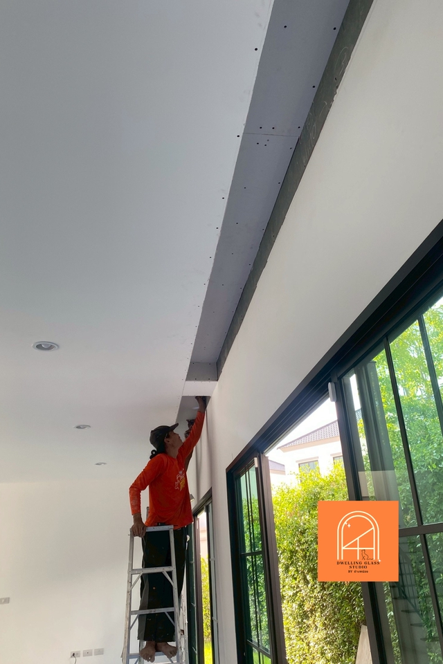รับทําฝ้าเพดาน - ฝ้ารางม่าน+ติดไฟLED เปิดผ่านWIFI - 2